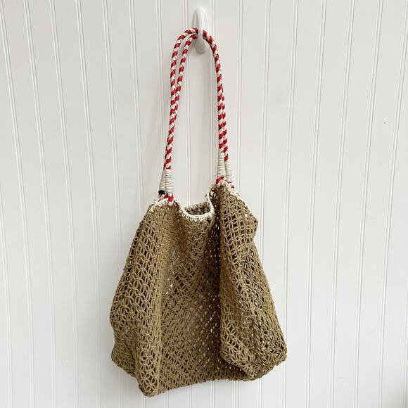 Clare V. L’Ete Ciao Crochet Tote Bag Tan Woven Summer Handbag Beach NWT - Picture 6 of 6